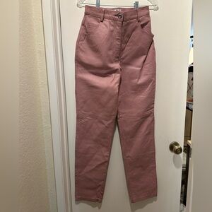 Vintage Tower Hill High Rise Women's Pink Leather Pants Size 8 Tall